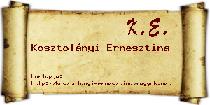 Kosztolányi Ernesztina névjegykártya